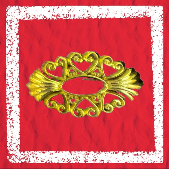 Vintage Gold Tone Silhouette Six Heart Brooch - Picture 1 of 6